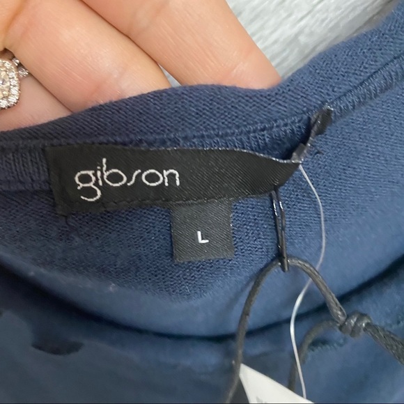 Gibson | Ruffles Edge Raglan Pullover Indigo Large - Picture 5 of 7